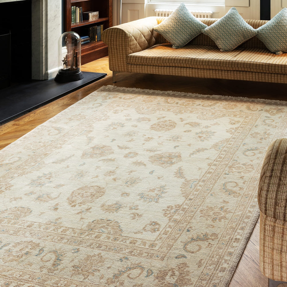 CB01 rug styled in a hallway with timber flooring

