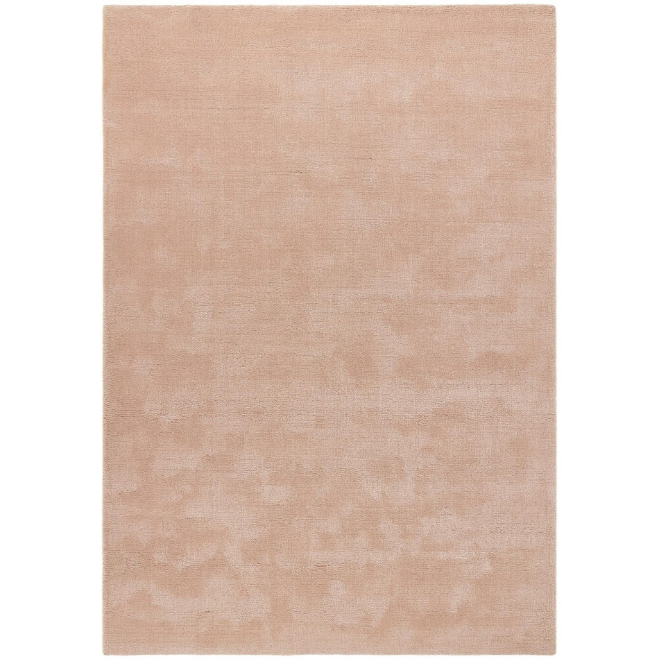 Rug Guru - Hush Plain Dye Woven Wool Rugs in Coral Pink