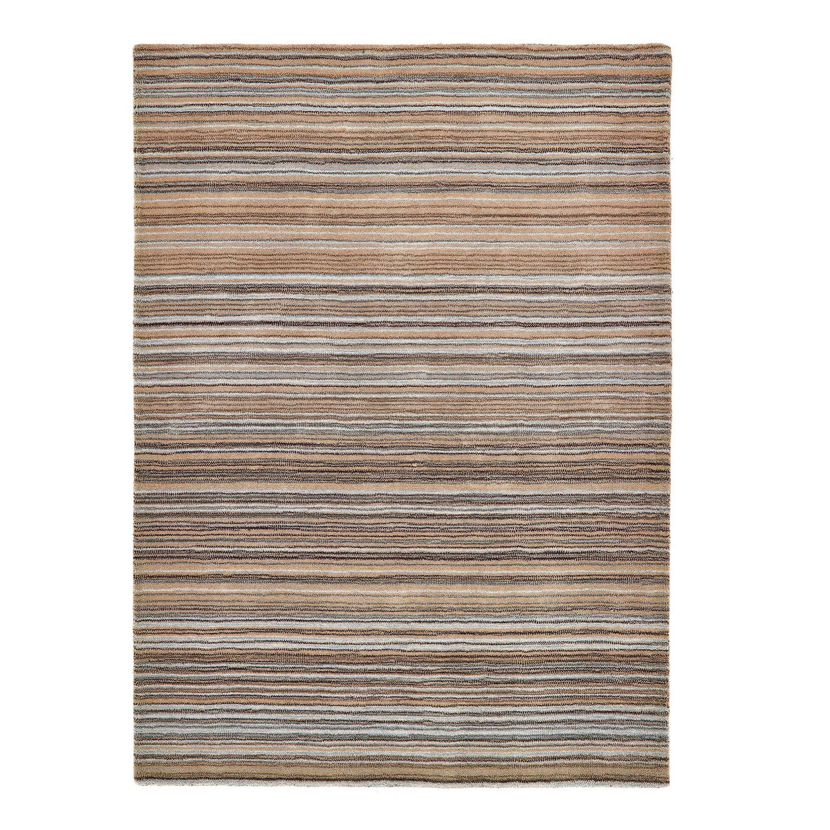 origins Beige striped wool rug for neutral interiors