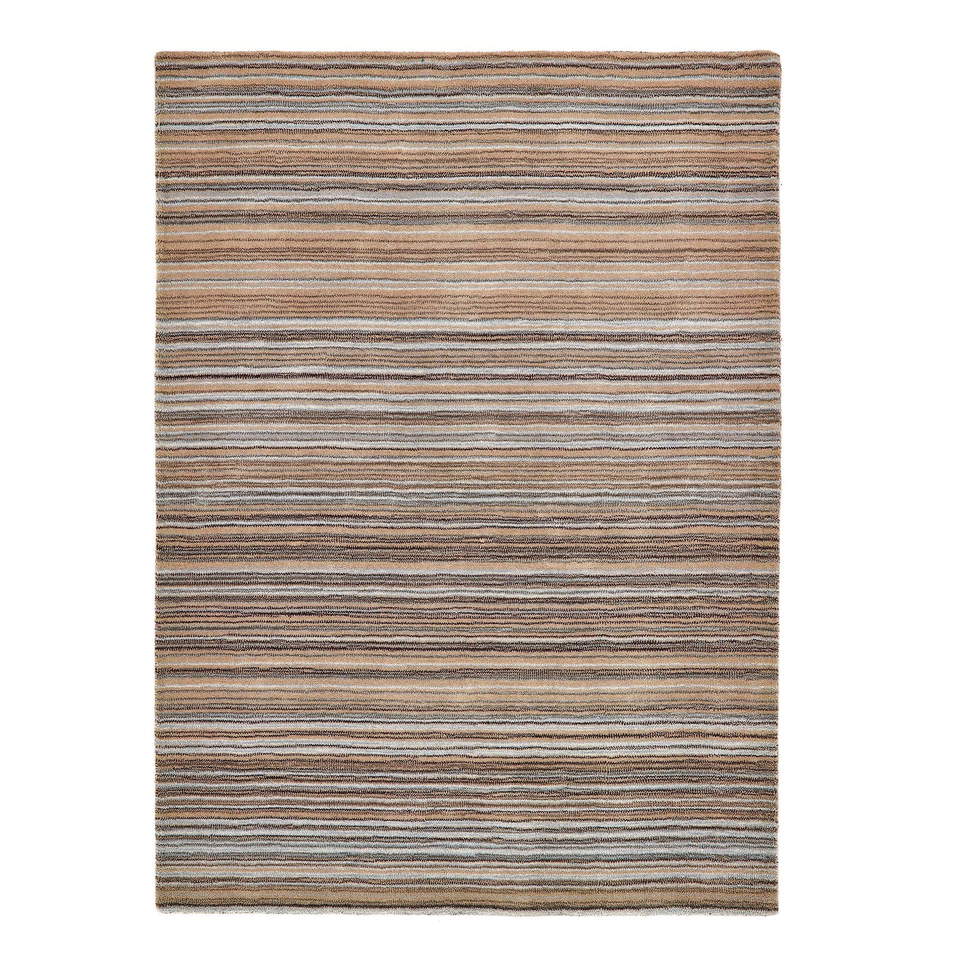 origins Beige striped wool rug for neutral interiors