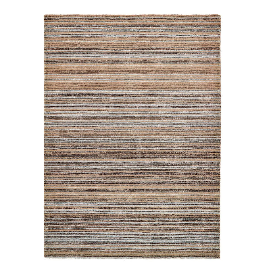 origins Beige striped wool rug for neutral interiors