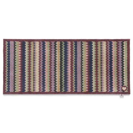Hug Rug runner Designer 25 with colourful zigzag vertical stripes

