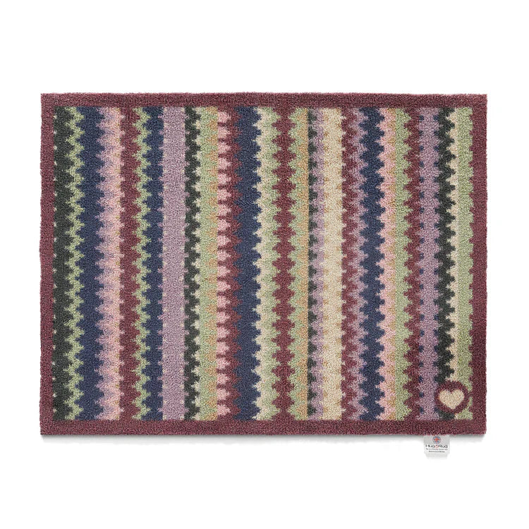 Hug Rug Designer 25 with colourful zigzag vertical stripes

