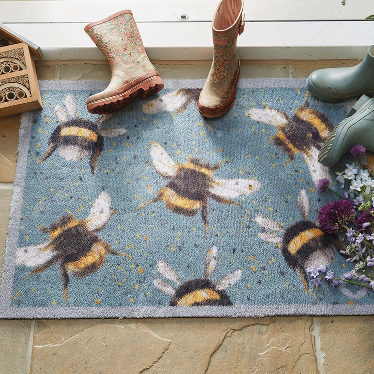 Hug Rug Bee 3 Charity Mat – Eco-Friendly, Washable Doormat