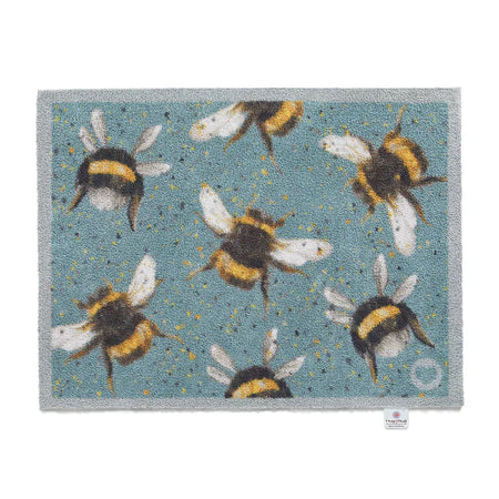 Hug Rug Bee 3 Charity Indoor Barrier Mat – Eco-Friendly Washable Mat with Bee and Honeycomb Design