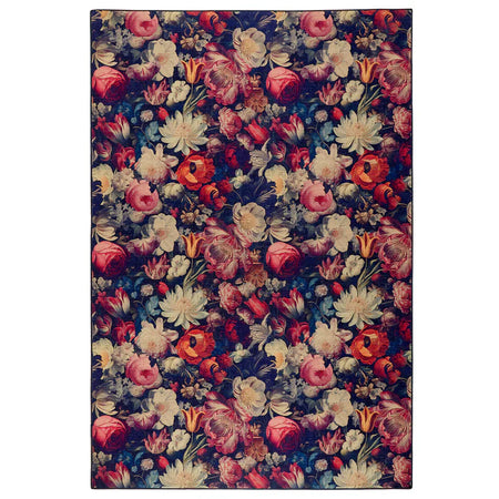 Hug Rug Dark Florals rug with oversized red and navy blooms