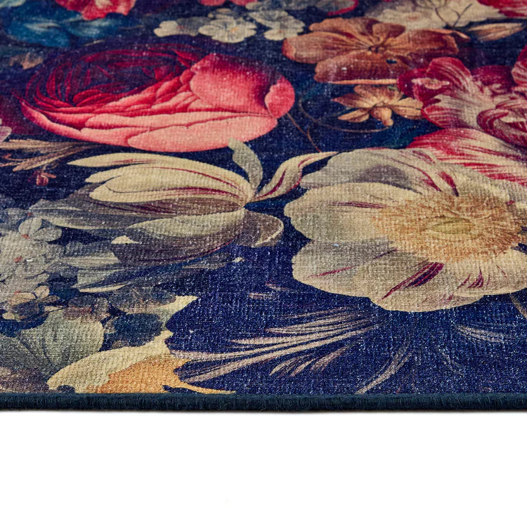 Close-up of artistic flower pattern on Hug Rug

