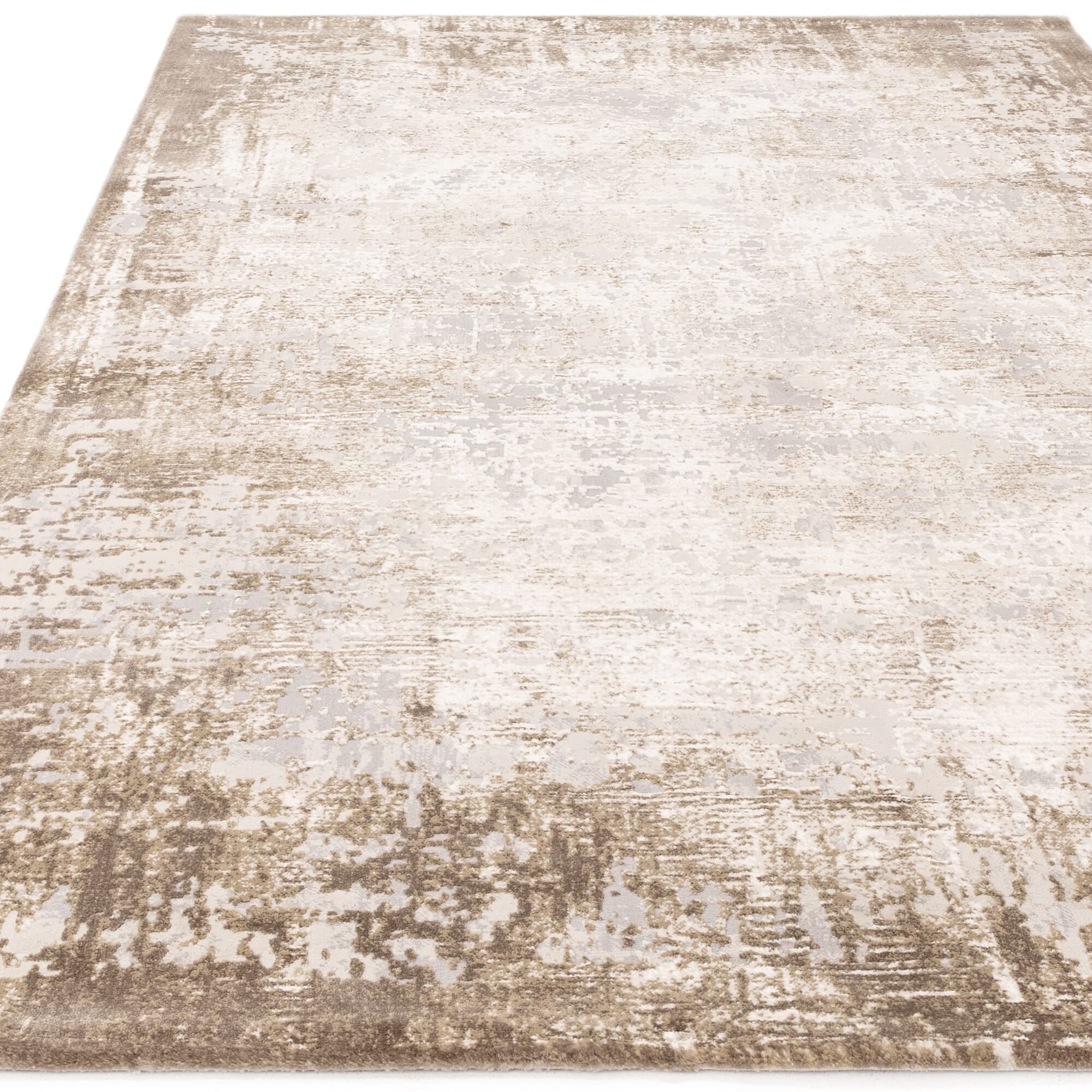 Soft beige rug with elegant border detail

