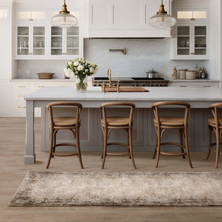 Beige kitchen runner rug for modern homes
