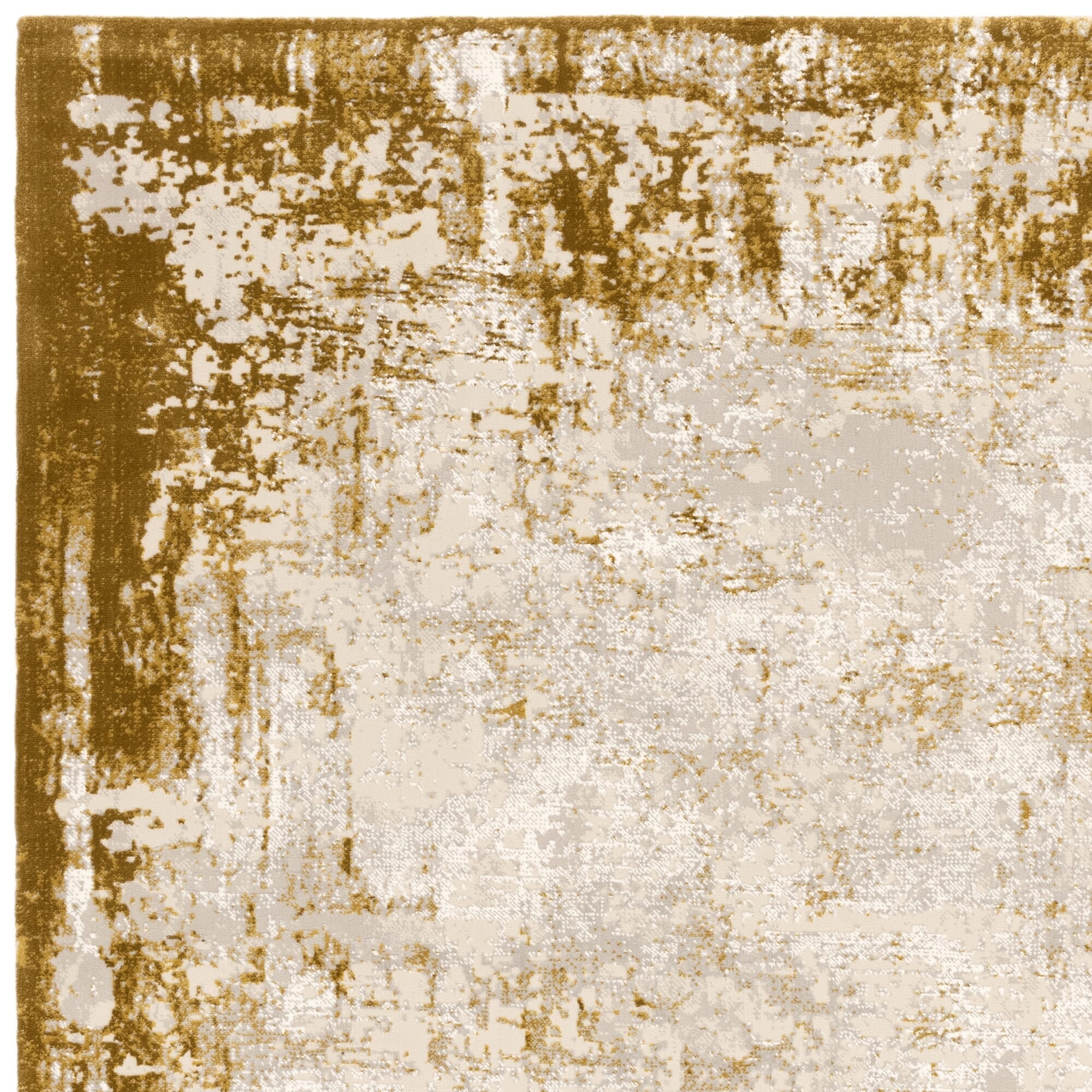 Gold textured rug with 11mm velvety pile

