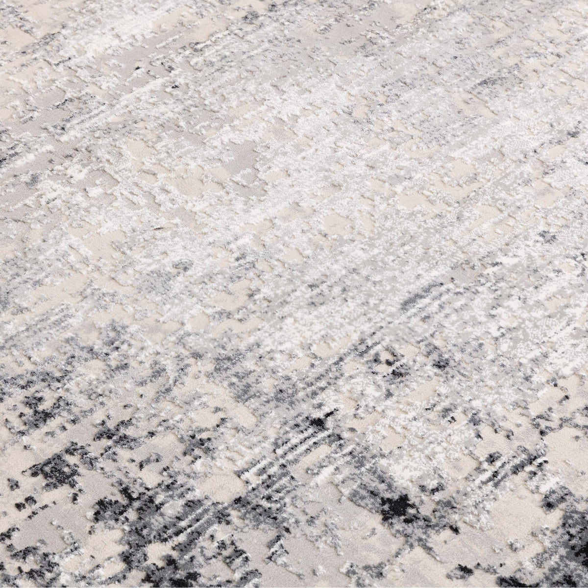 Grey hallway rug close-up