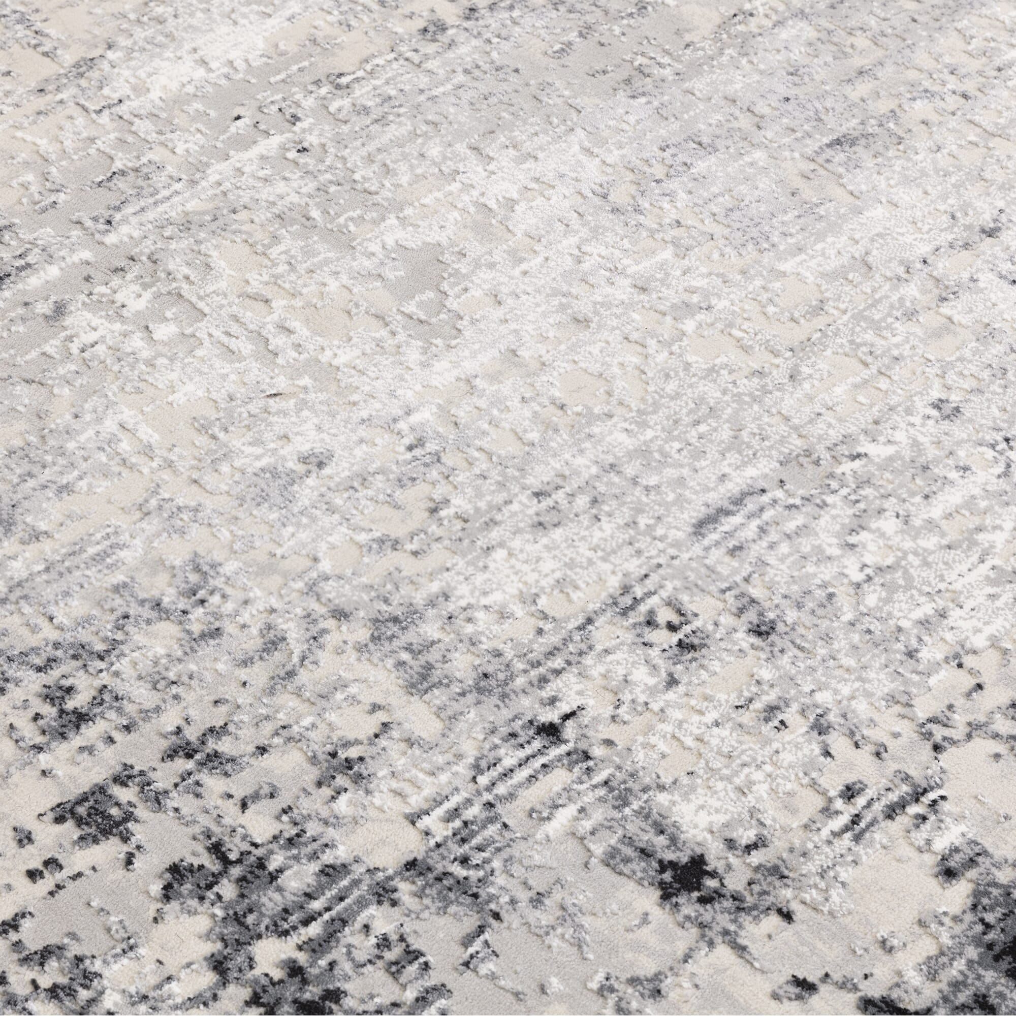 Grey hallway rug close-up