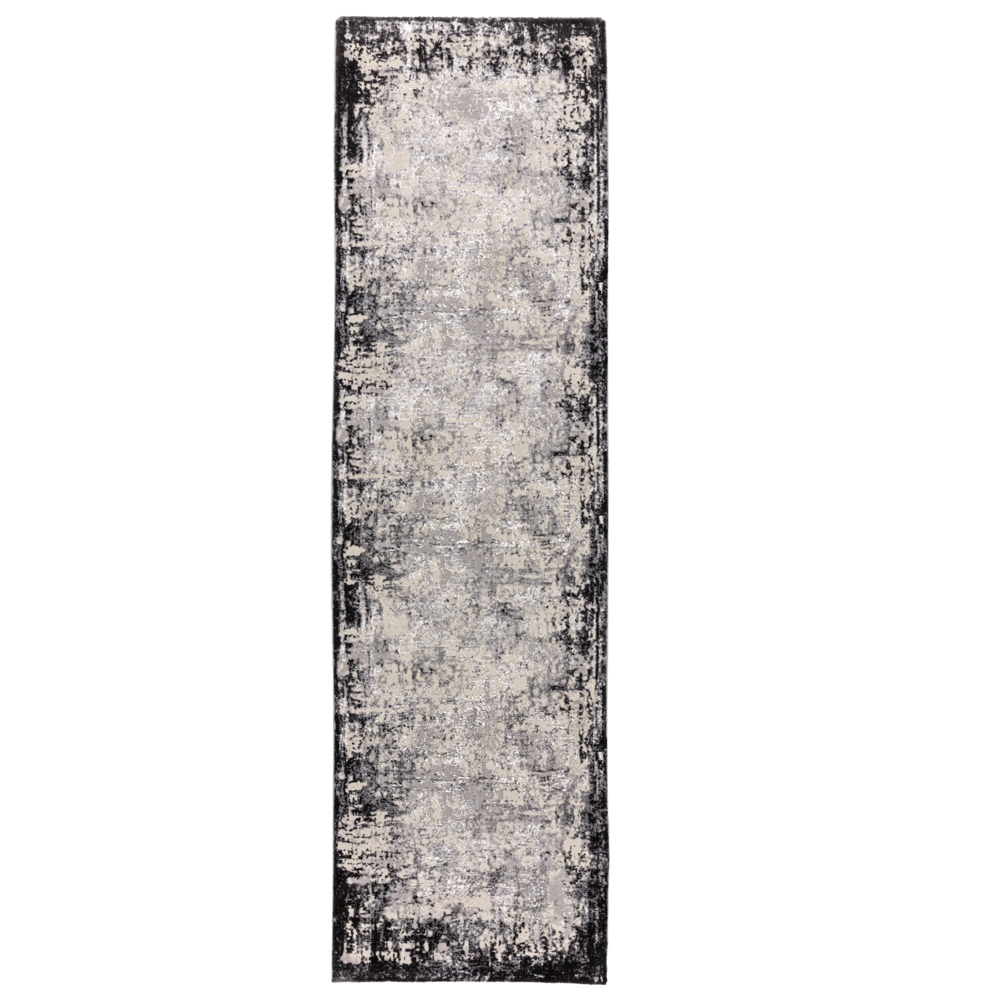 Asiatic Kuza Border Grey runner Rug
