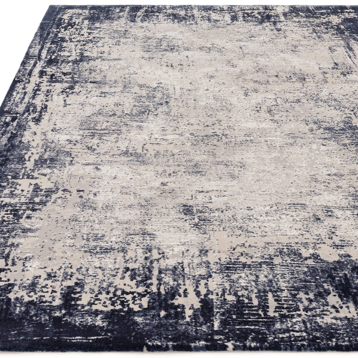 Machine woven navy rug with 11mm pile

