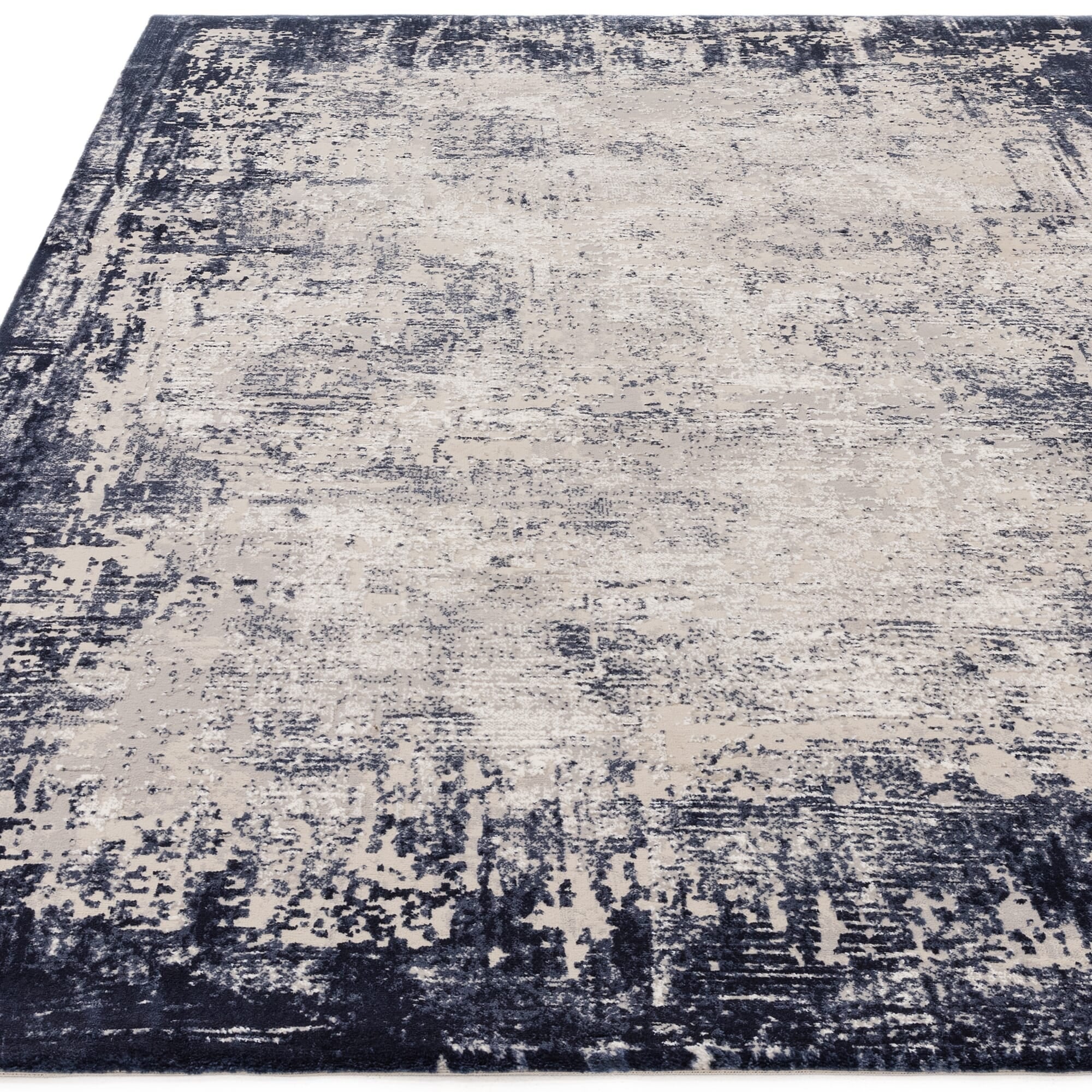 Machine woven navy rug with 11mm pile

