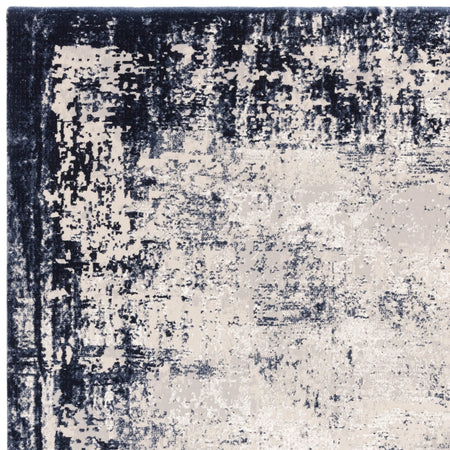 Close-up of velvety navy rug texture

