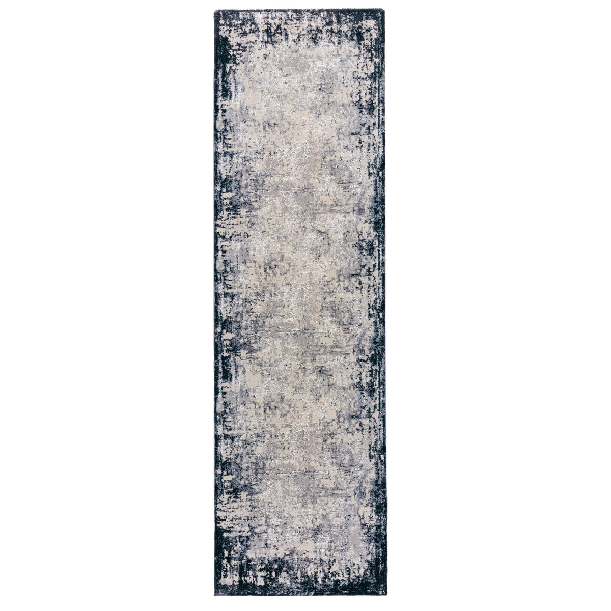 Asiatic Kuza Border Navy runner Rug full view