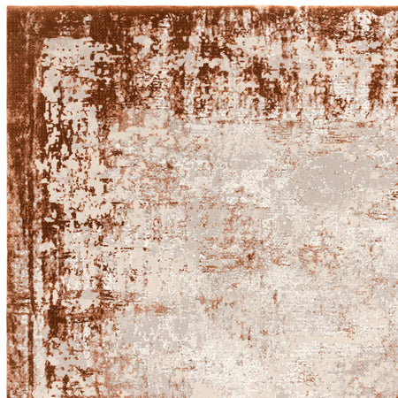 Velvety pile terracotta rug from Kuza collection

