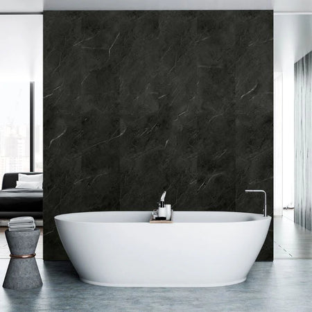 marquina black marble mineral wall panel 2700x300mm