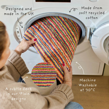 Eco-friendly washable zigzag doormat made in the UK

