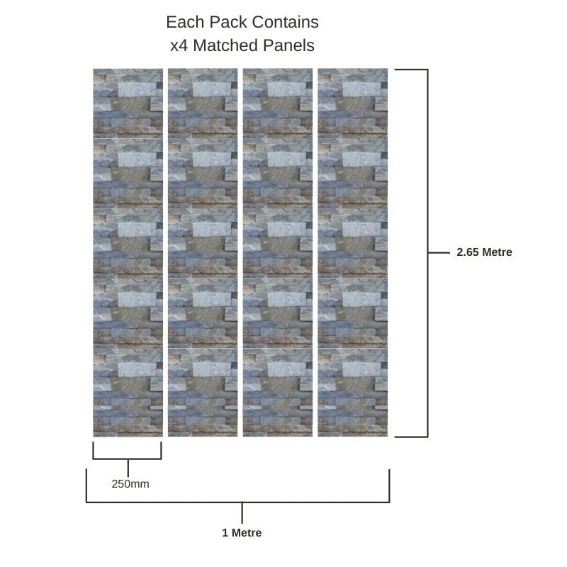 Vox Vilo Blue Brick Effect Wall Panel | PVC Lightweight Wall Cladding