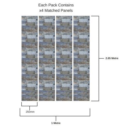 Vox Vilo Blue Brick Effect Wall Panel | PVC Lightweight Wall Cladding
