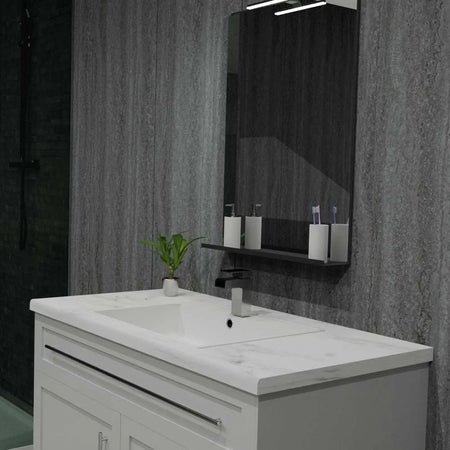 quarried charcoal mineral wall panel dark grey