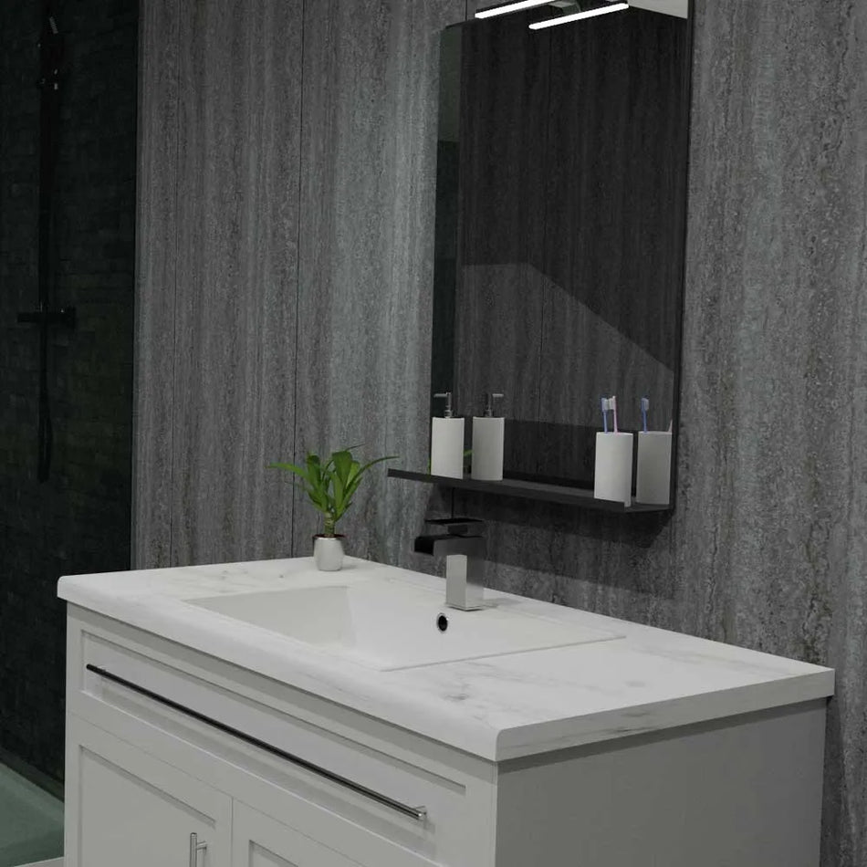 quarried charcoal mineral wall panel dark grey