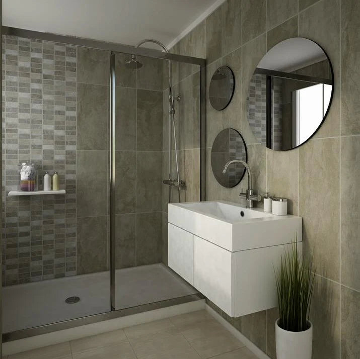 beige marble tile effect pvc wall panel pack