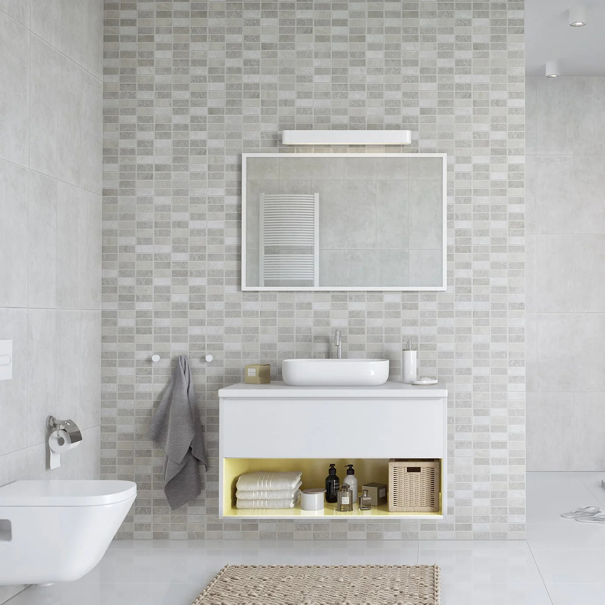 waterproof pvc wall panel mosaic tile look