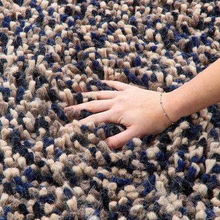 Soft and plush navy wool rug