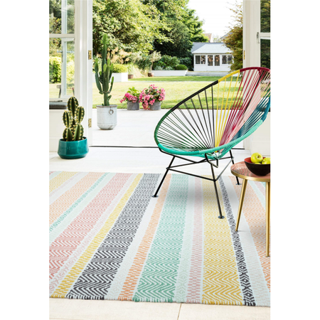 Boardwalk pastel stripe indoor outdoor rug


