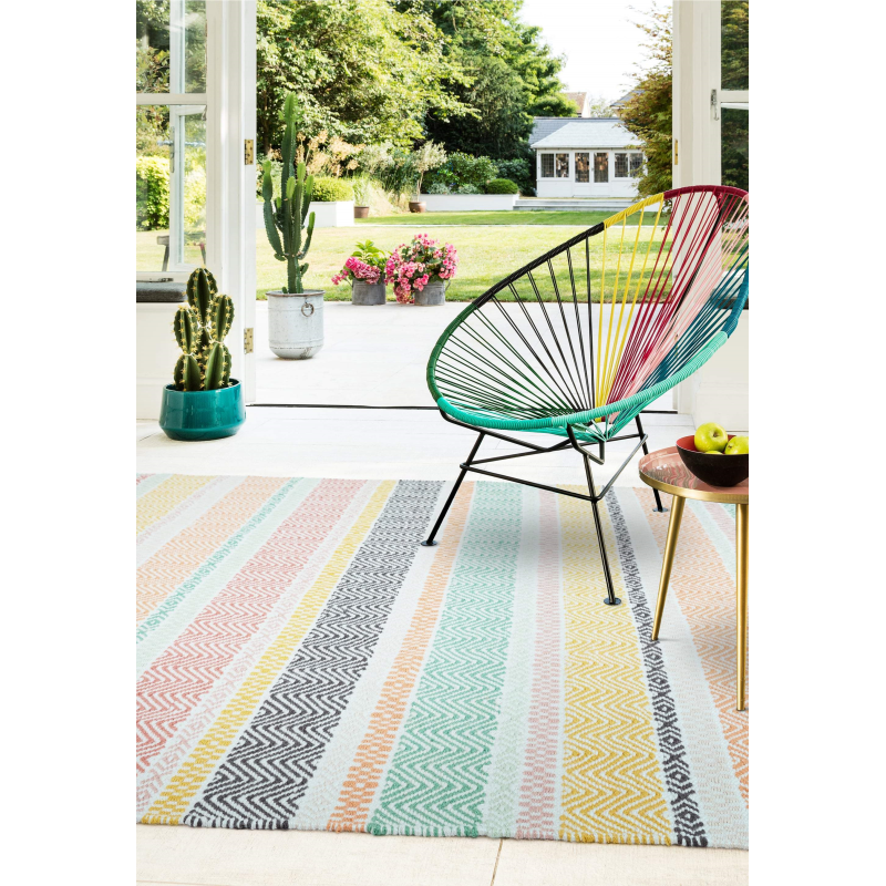 Boardwalk pastel stripe indoor outdoor rug


