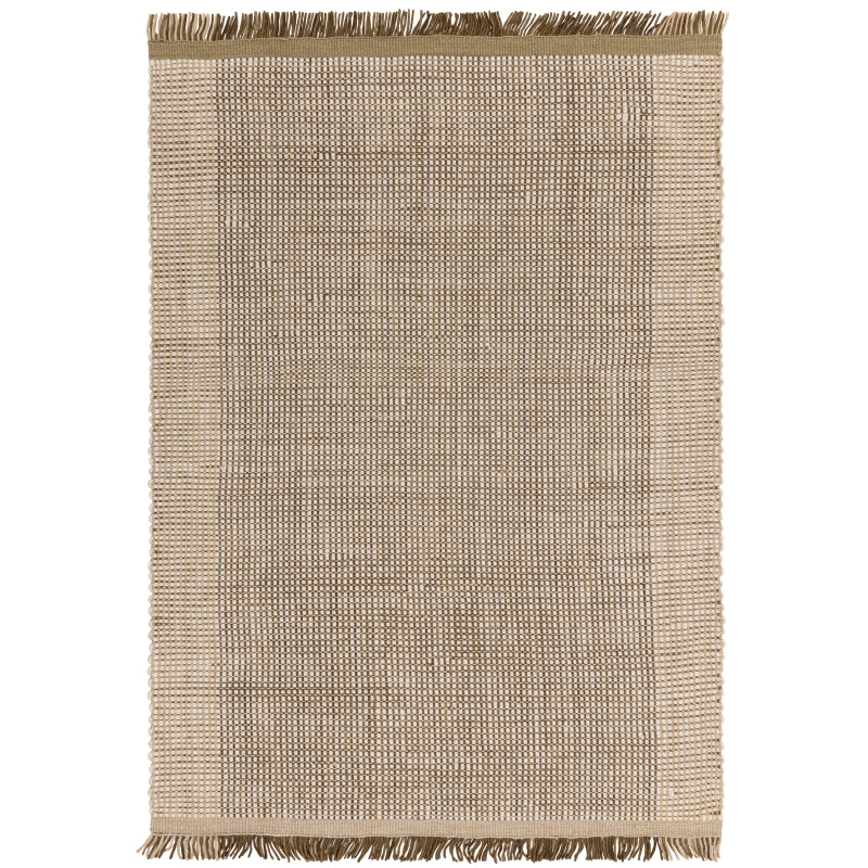 Handwoven wool rug in forest tone

