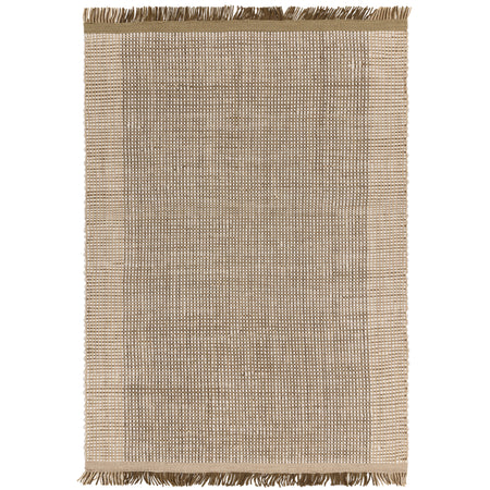 Handwoven wool rug in forest tone

