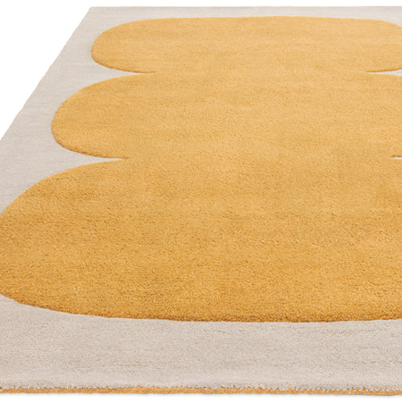 Layered geometric rug design in neutral tones

