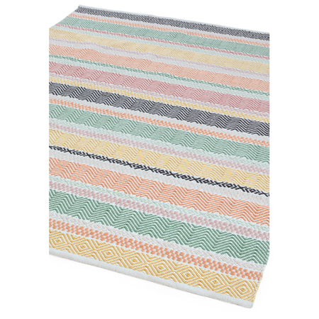 Hand woven multicolour recycled PET rug

