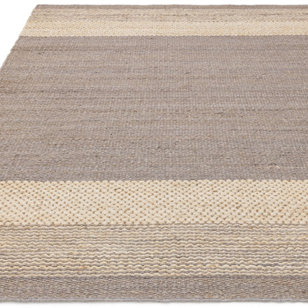 Flatweave rug in natural and grey tones

