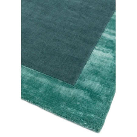 Flat-lay of Ascot aqua border rug

