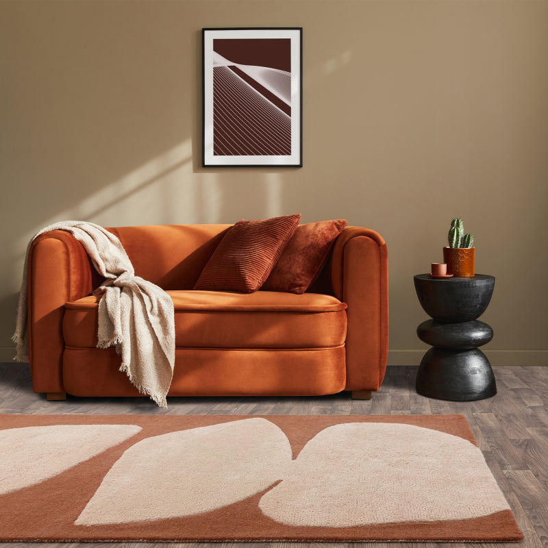 Abstract collage pattern wool rug

