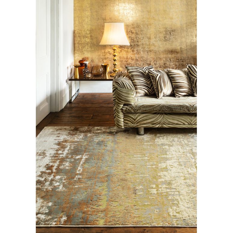 Dune Metallic Runner Rug in modern room

