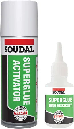 Soudal Mitre Kit adhesive applied to timber moulding – Instant bond for woodworking, uPVC, and decorative trims