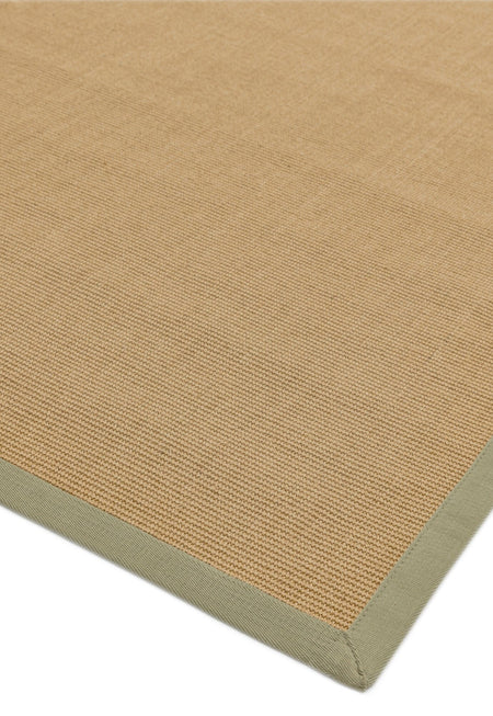 Flatweave sisal rug in natural and green tones

