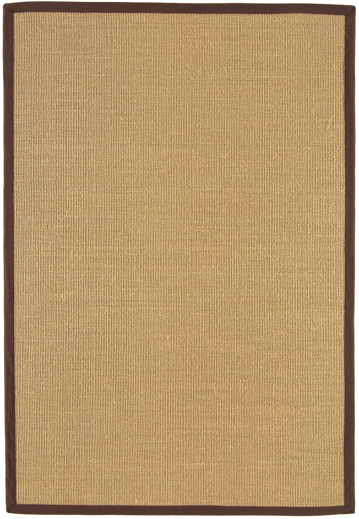 Sisal linen rug with chocolate brown border