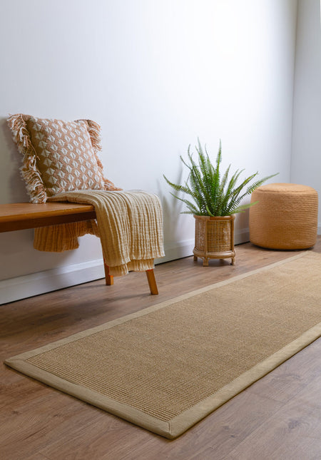 Neutral toned sisal runner for hallway or living room