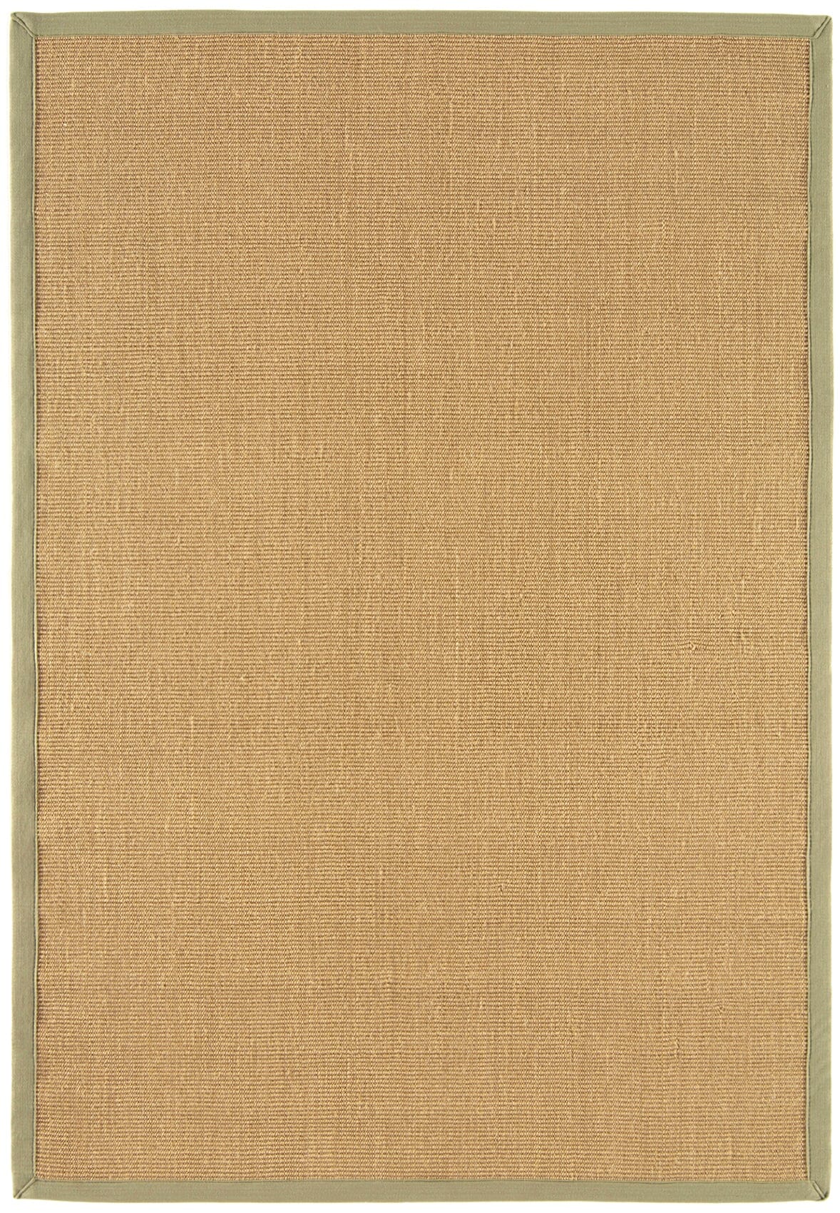 Sisal rug with sage green cotton border

