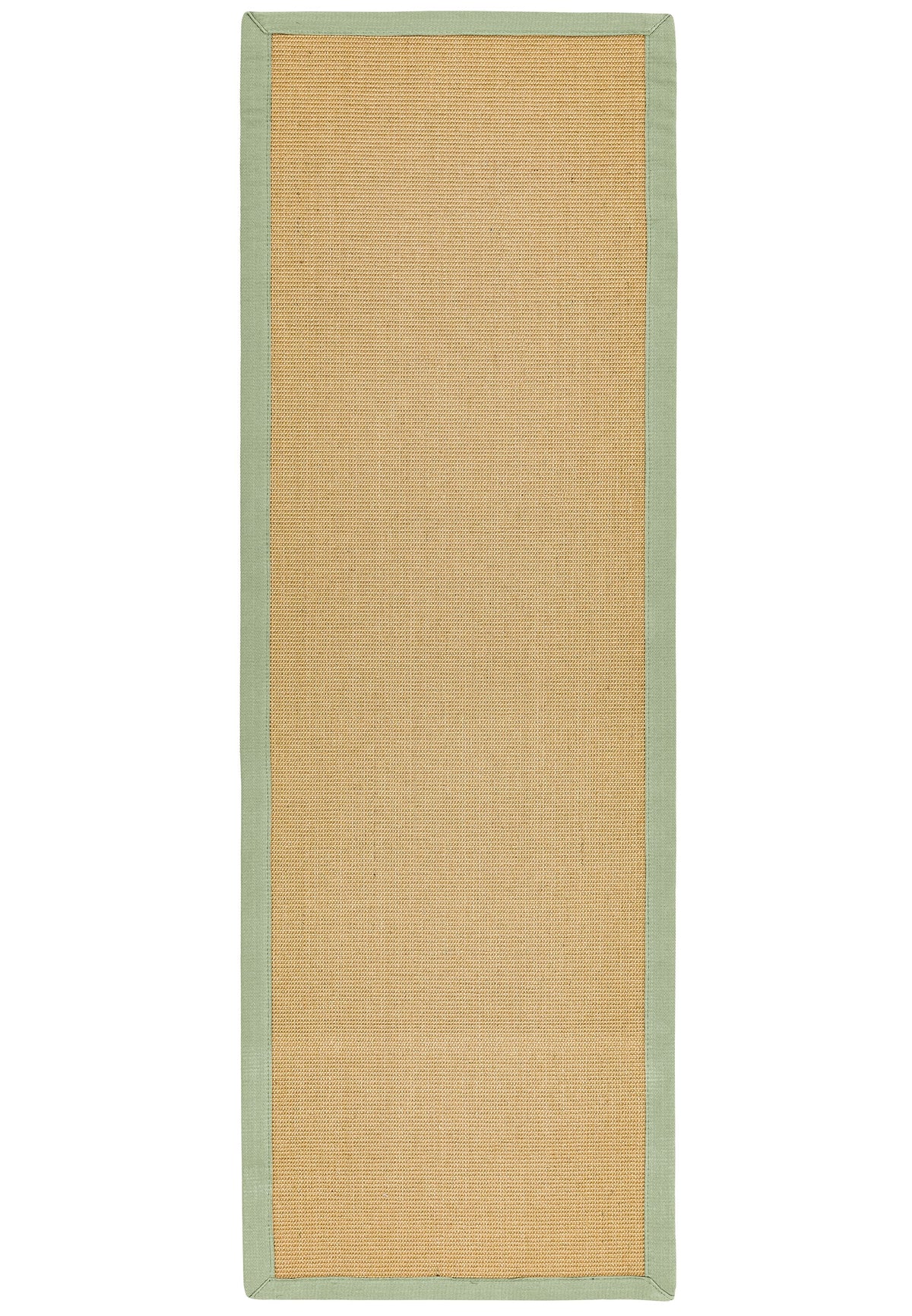 Sisal rug with sage green cotton border runner