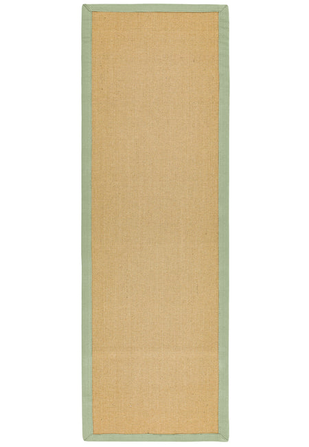 Sisal rug with sage green cotton border runner