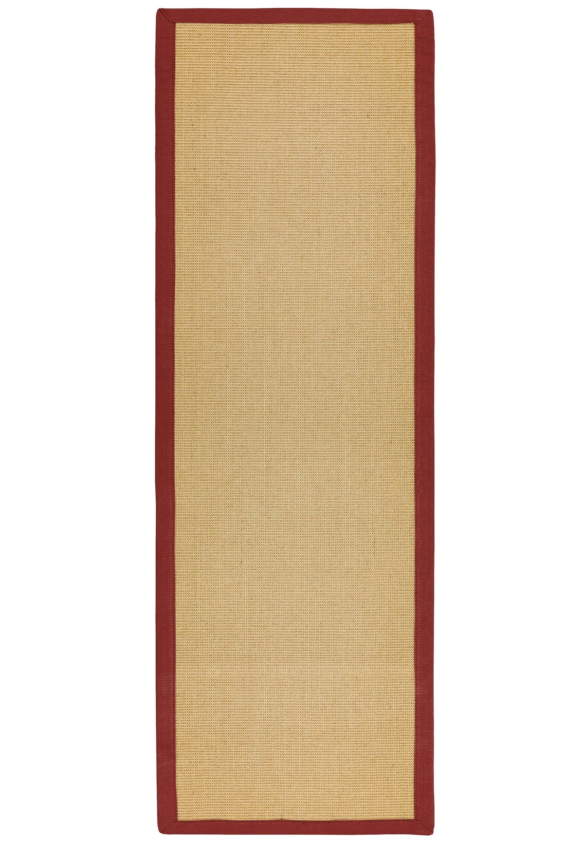 Sisal rug with red cotton border runner