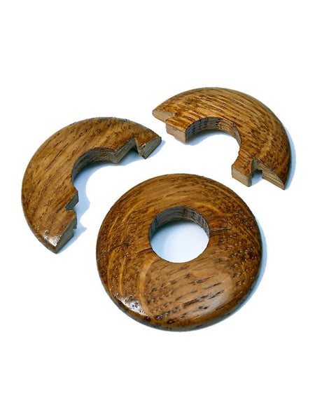 smoked oak solid oak pipe collars covers